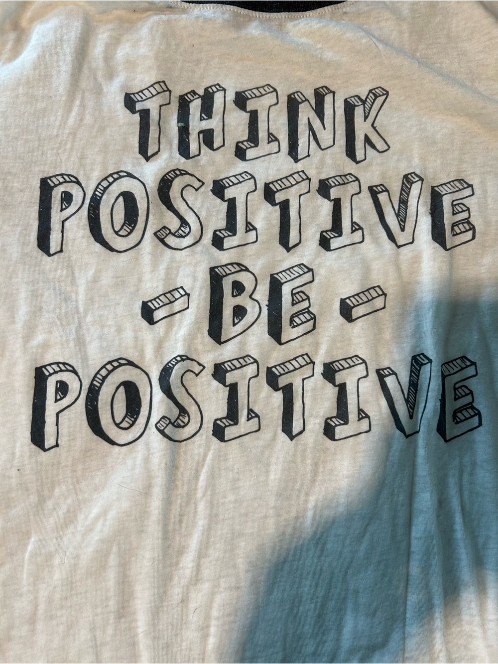 Think Positive Graphic Crop Top - White